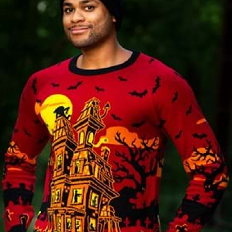 Haunted House Adult Ugly Halloween Sweater